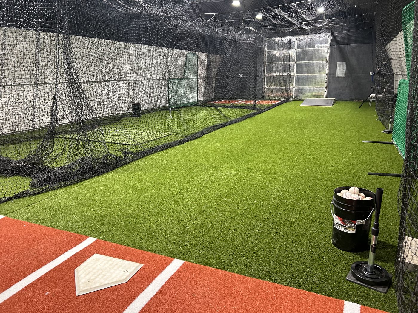 55ft batting cage interior at Elevate Athletic Training